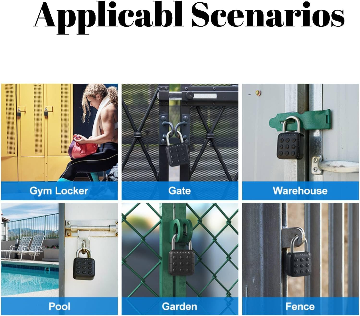 Combination Lock for Locker, Padlock with Code, Gym Locker Lock, High Security