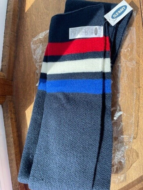 OLD Navy Men's Scarf Navy Blue with Stripes NWT