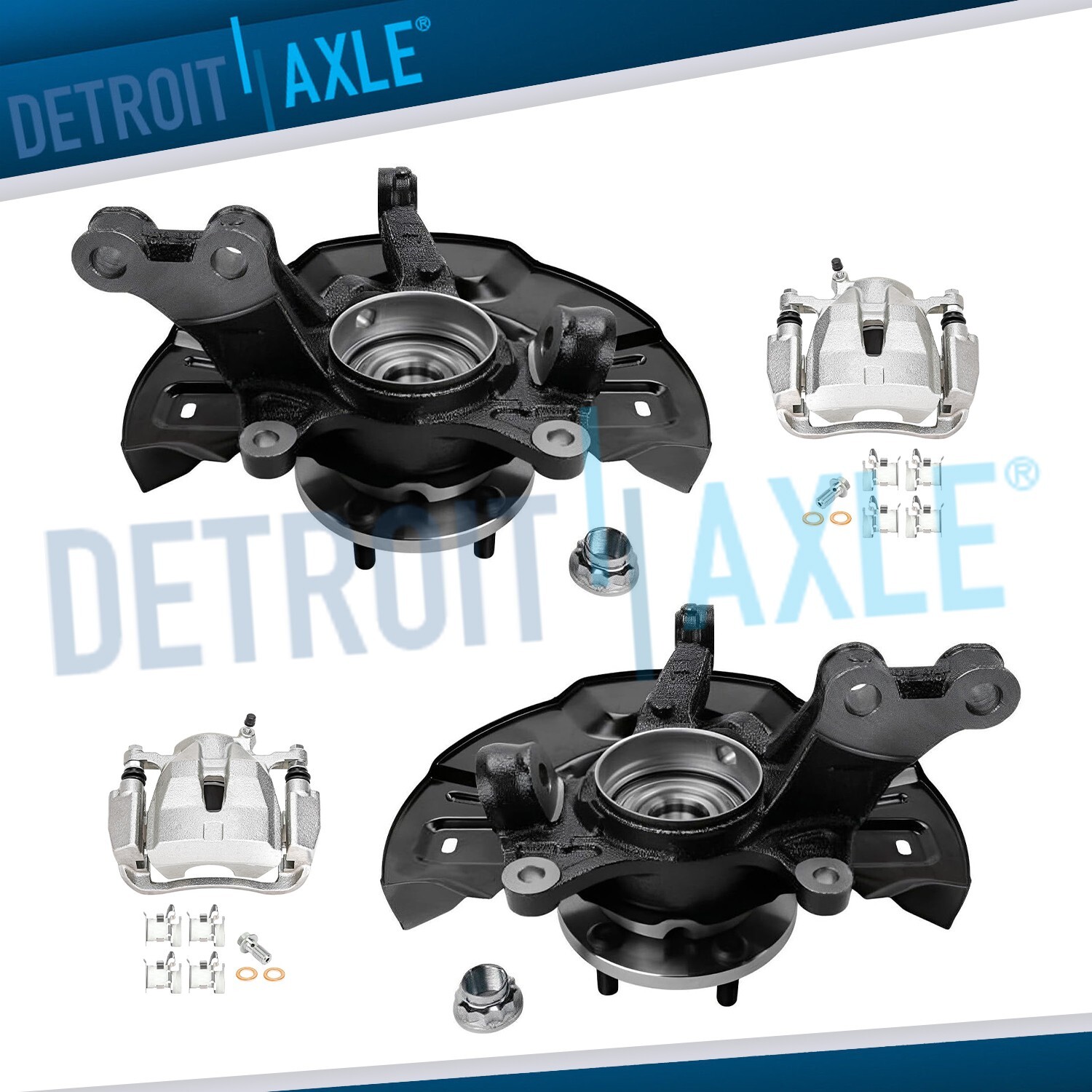 AWD Front Steering Knuckles Hubs Calipers w/ Bracket for 2009-2013 Toyota Matrix