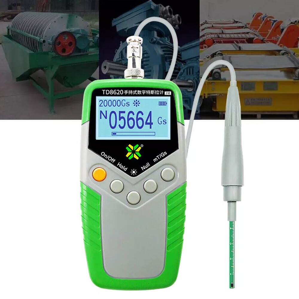 Digital Tesla Gauss Meter Magnetic Field Tester Magnetic Flux Meter W/Hall Probe