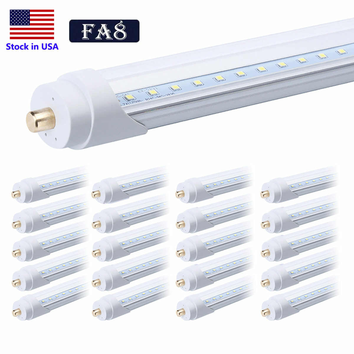 8FT FA8 Single Pin 45W LED Tube Light Shop Lamp Replace Fluorescent Bulb Light
