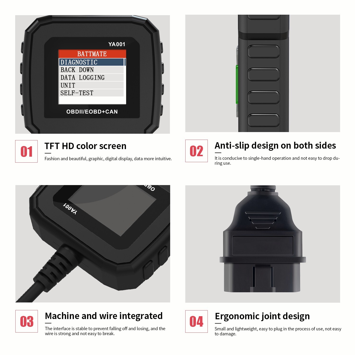 KINGBOLEN YA001 OBD2 Scanner Code Reader Clear Car Check Engine Diagnostic Tool