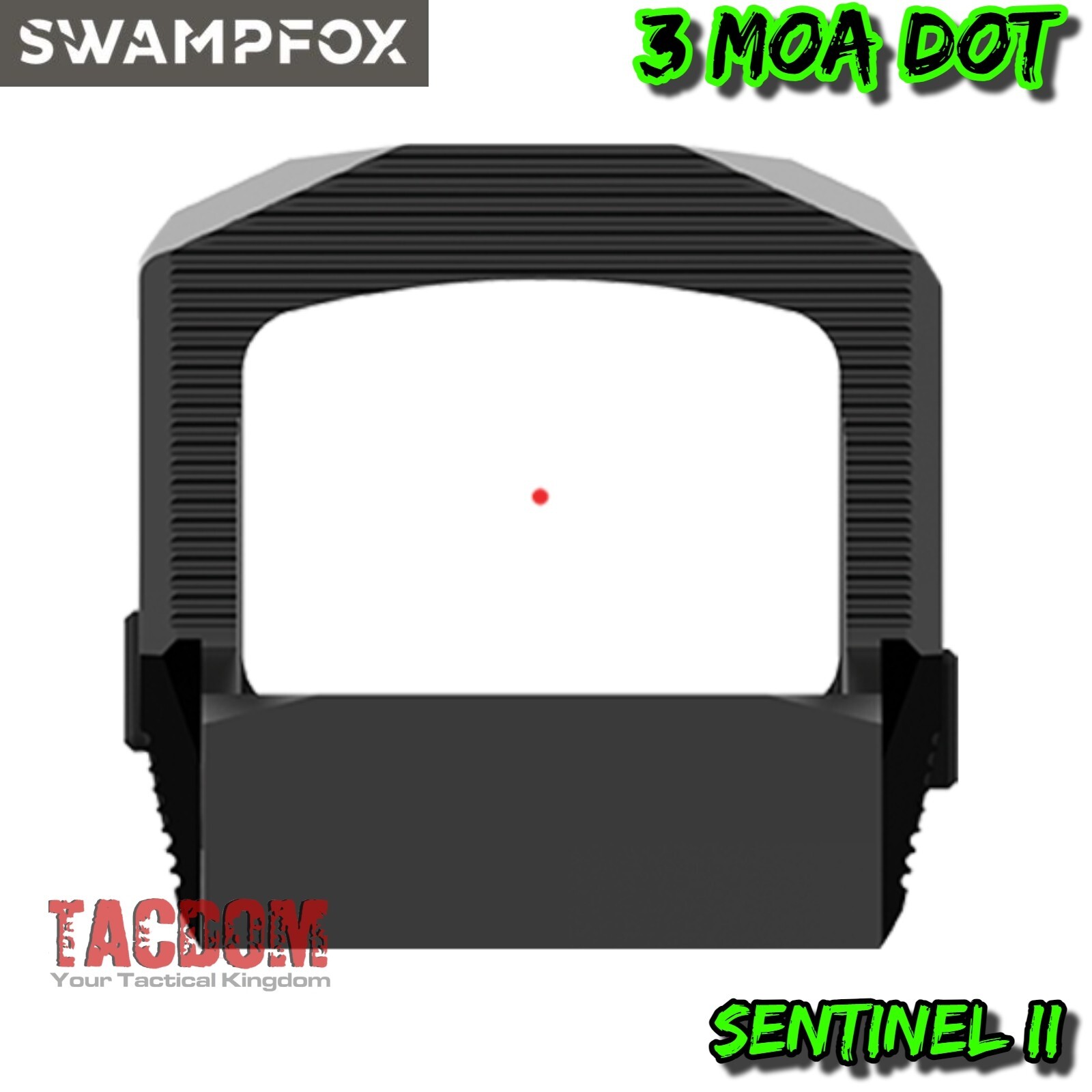 SwampFox SENTINEL II 2 Red Dot RMSc Pattern CUT Optic w/ BACKUP REAR SIGHT