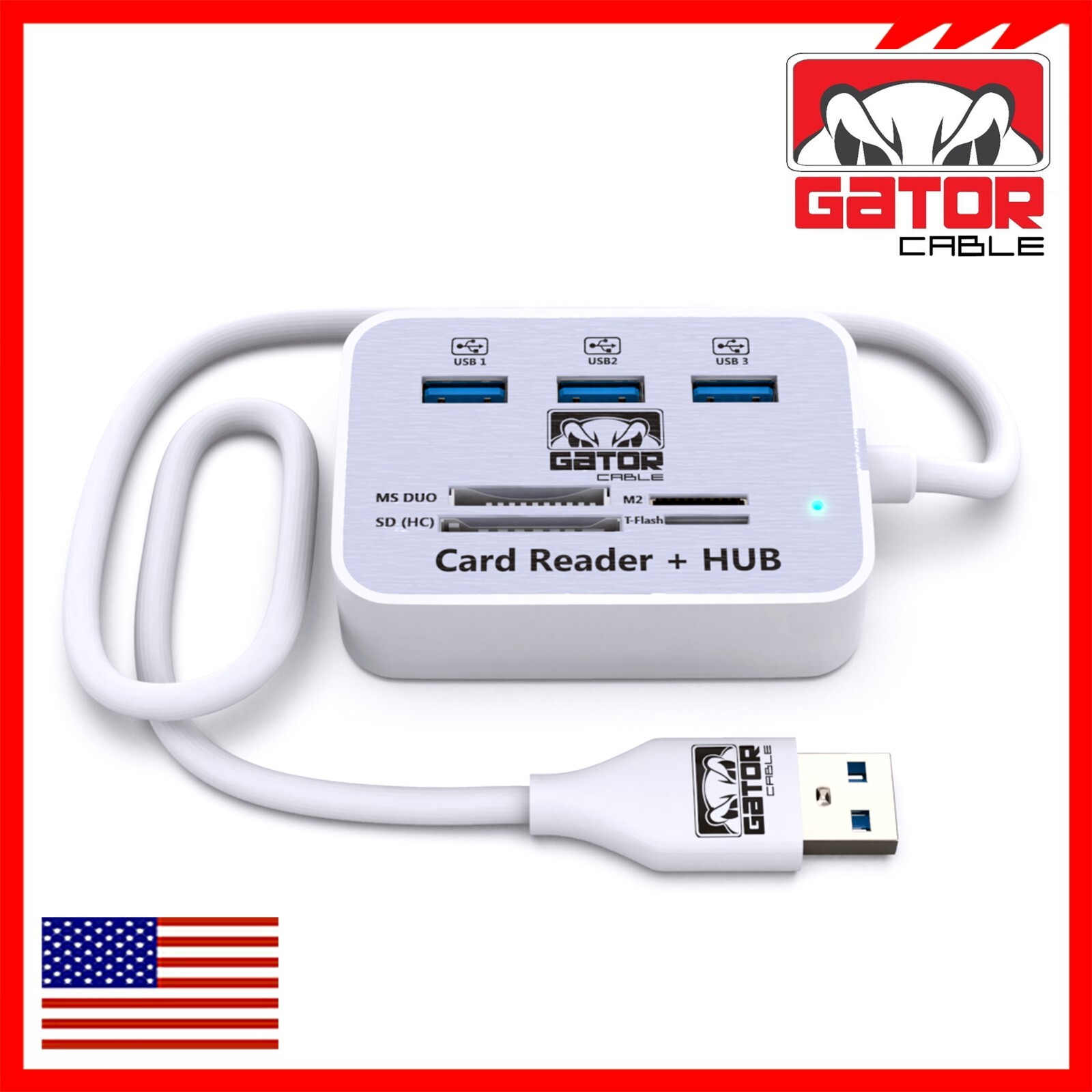USB 3.0 Multi Card Reader Hub MS M2 Micro SD TF Memory Card Adapter 3 USB Port