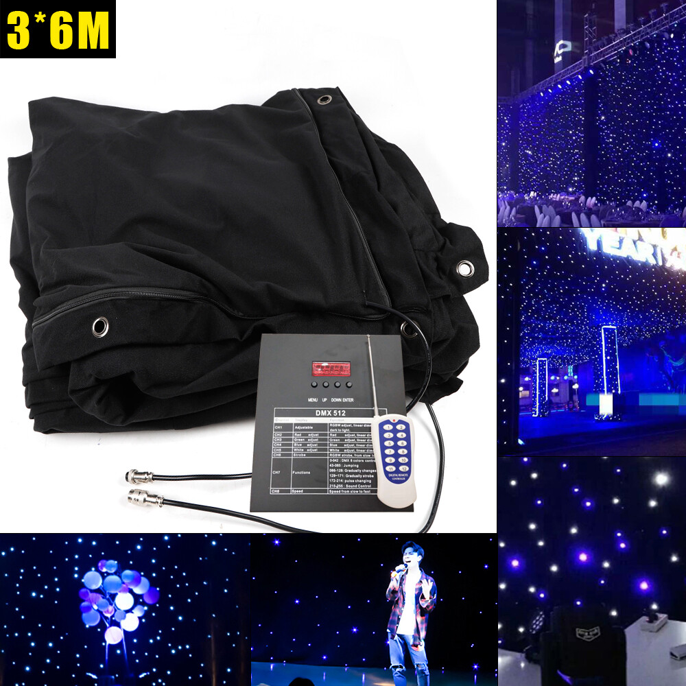 20x10FT DMX512 LED Star Stage Backdrop Curtain Background Starry Sky +Controller