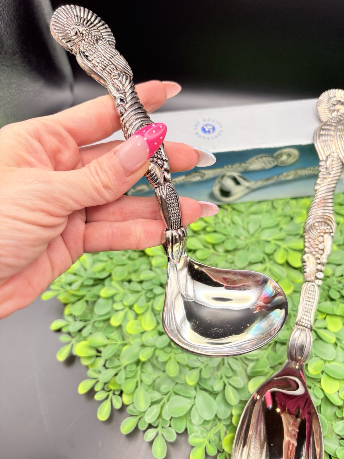 Godinger Silverplated Fancy Turkey Cornucopia Design Spoon Serving Set