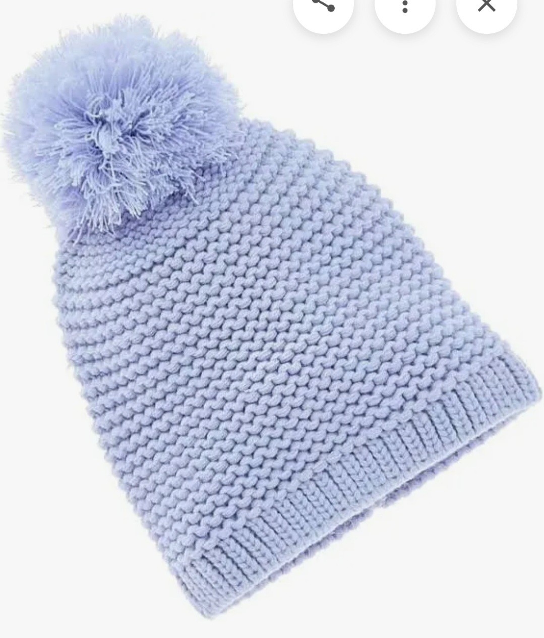 UGG Hat Beanie Fitted Womens One Size BLUE Knit Pom Pom Winter Chunky Soft