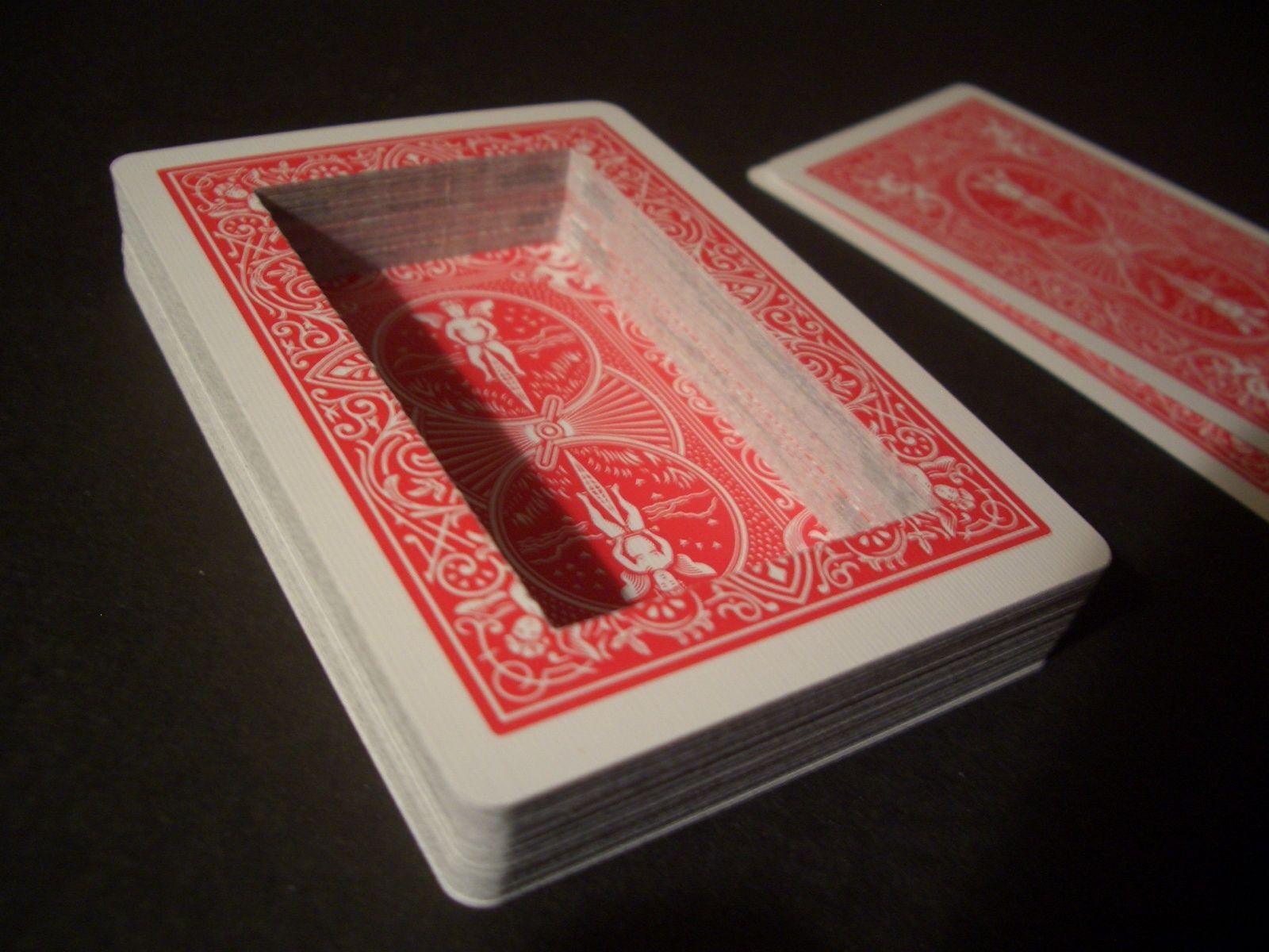 HOLLOW DECK, Secret Compartment, Hide object in deck of cards!  BICYCLE RED