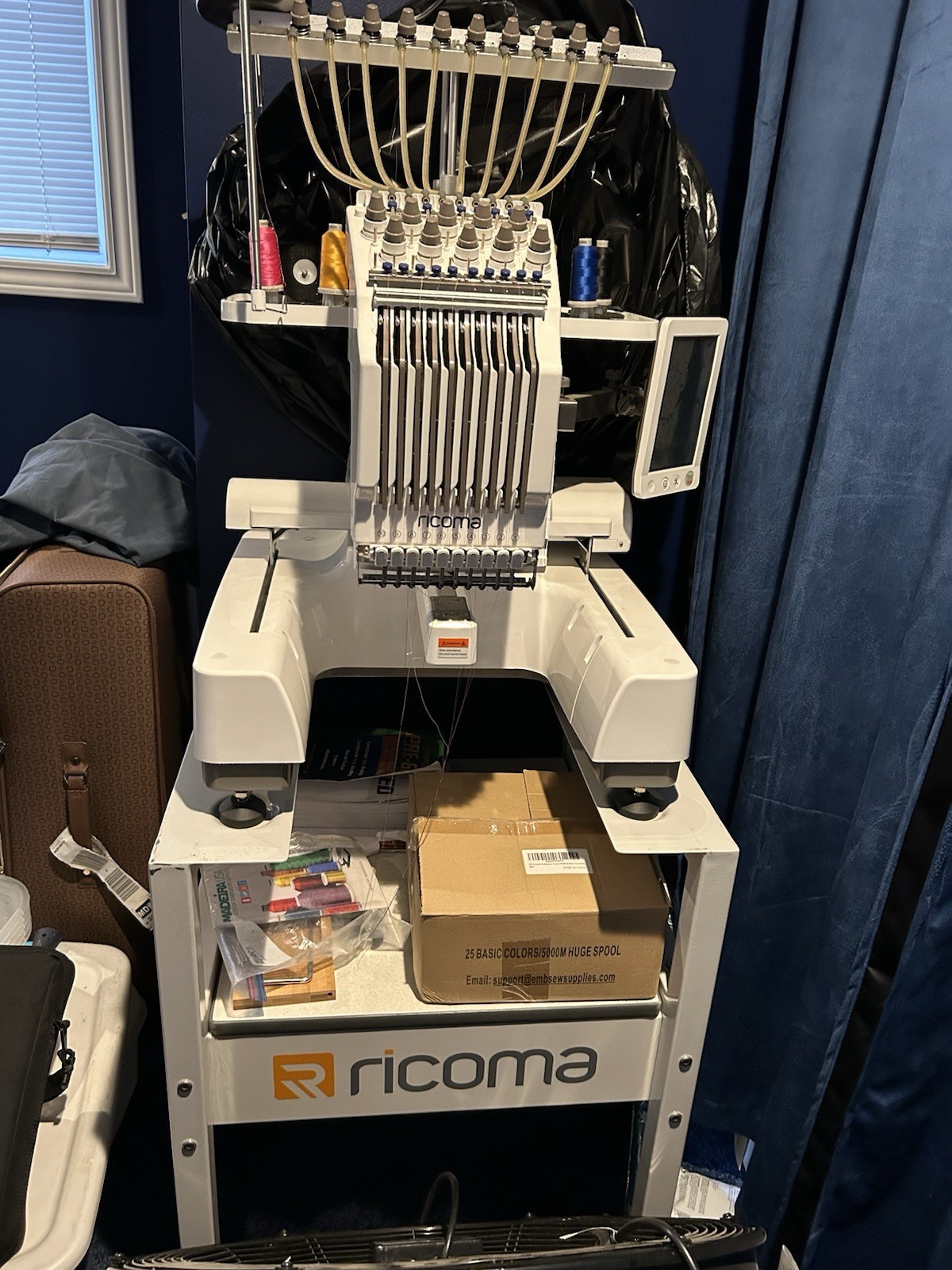 Ricoma Single Head 10 Needle Industrial Embroidery Machine Electronic Control