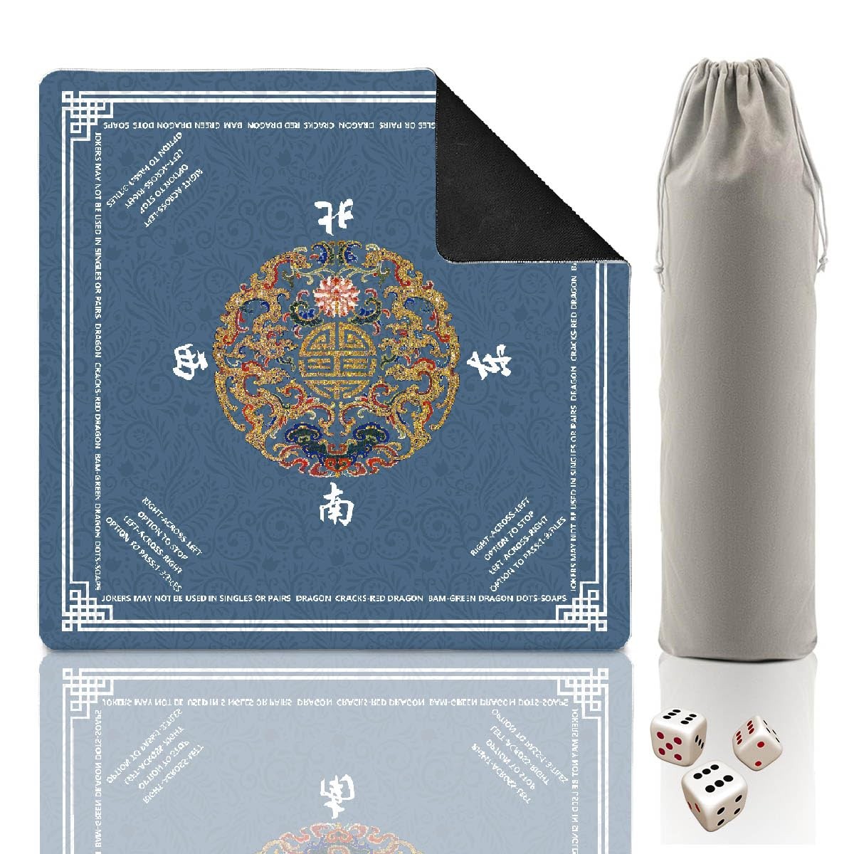 Mahjong Mat for Table,Neoprene Anti-Slip Noise Reduction Gaming Mat,Gift Box ...