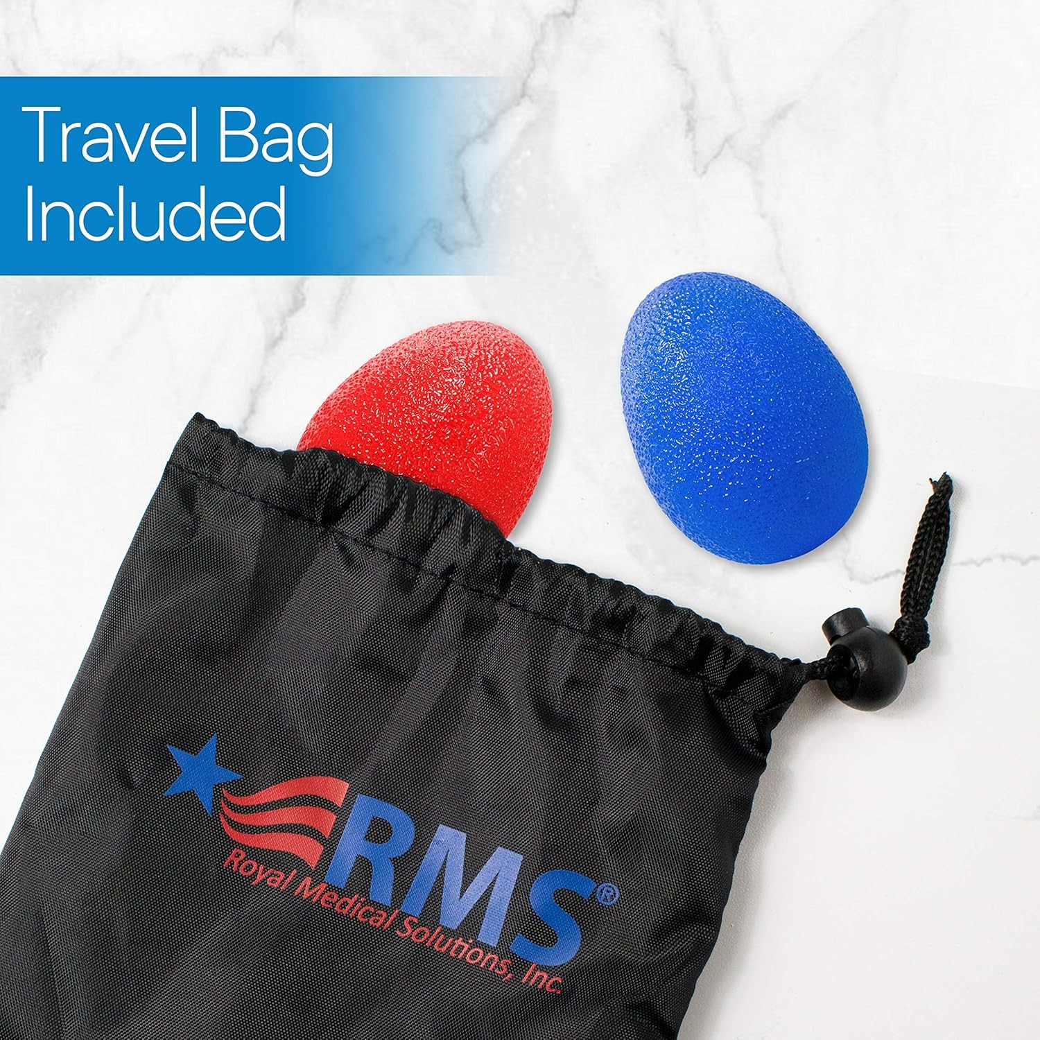 RMS 4-Pack Hand Exercise Balls - Physical & Occupational Therapy Kit for Strengt