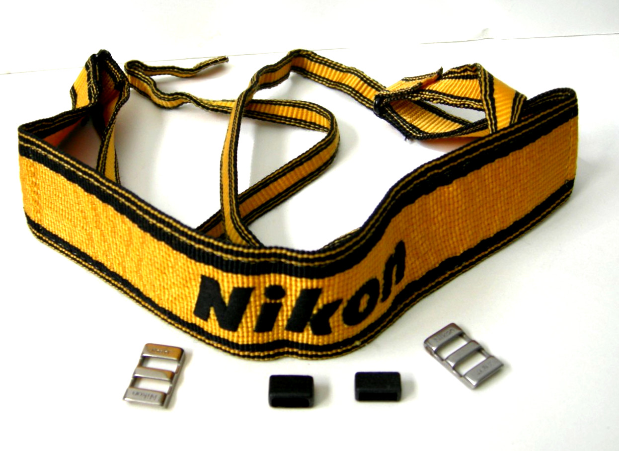 MINT NIKON Camera Strap Yellow & Black for FE FM FA FG EM FE2 FM10 FM3 F3 F2 F4