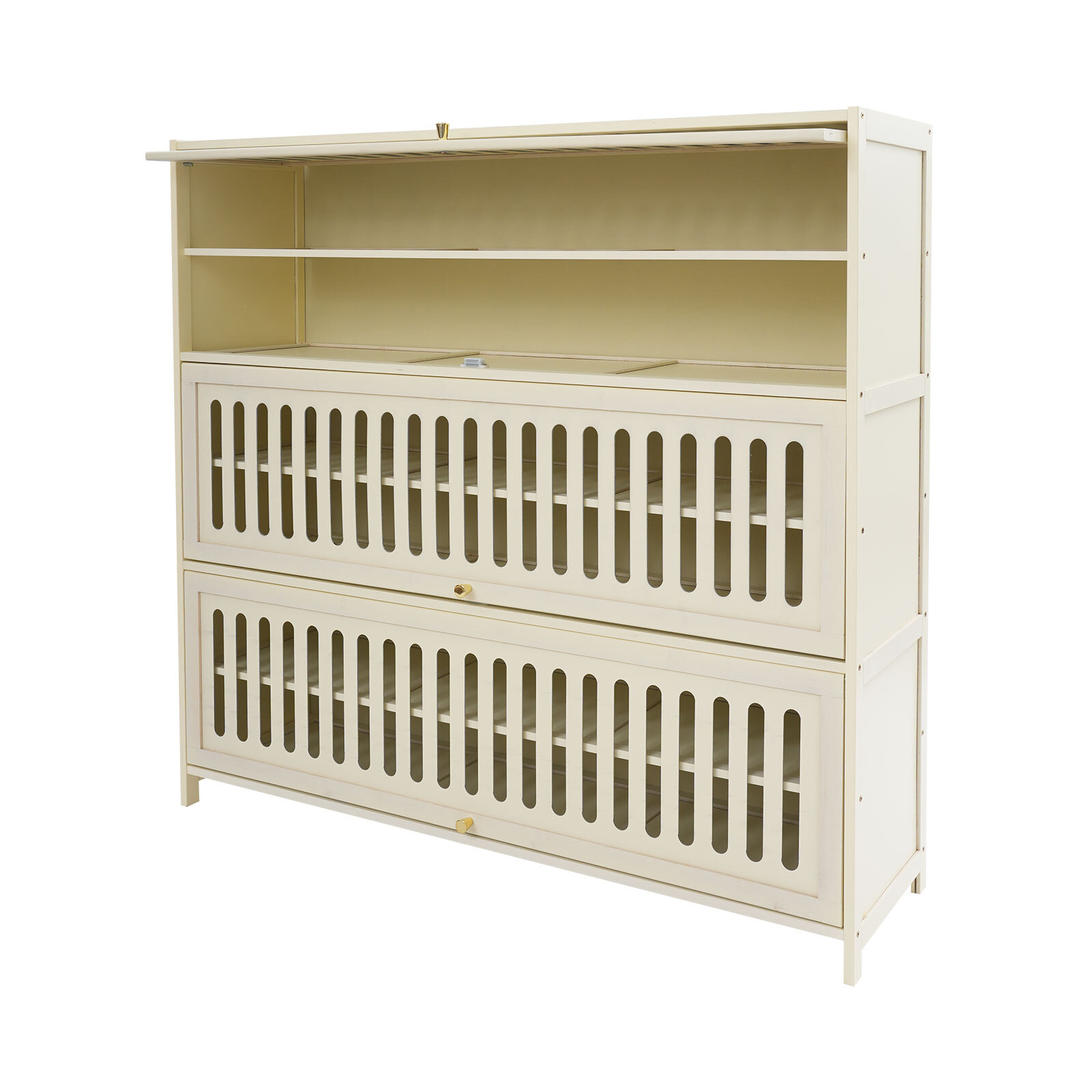 7-tier Shoe Cabinet White Shoe Cabinet With Flip-up Doors For Entryways Bedrooms