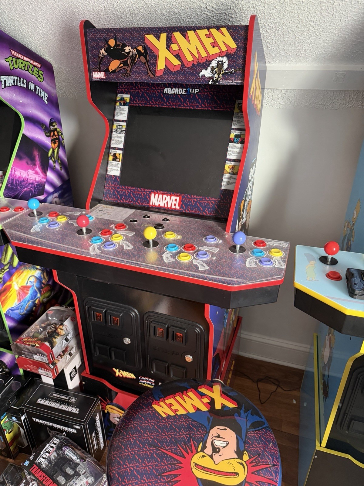 Arcade1Up Marvel X-Men 4 Player 3 Games Arcade Machine Stool & Riser RARE 🔥
