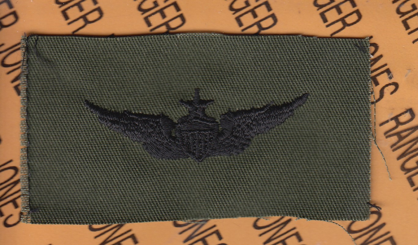 US Army Senior Pilot Aviation Flight OD Green Black BDU badge cloth patch