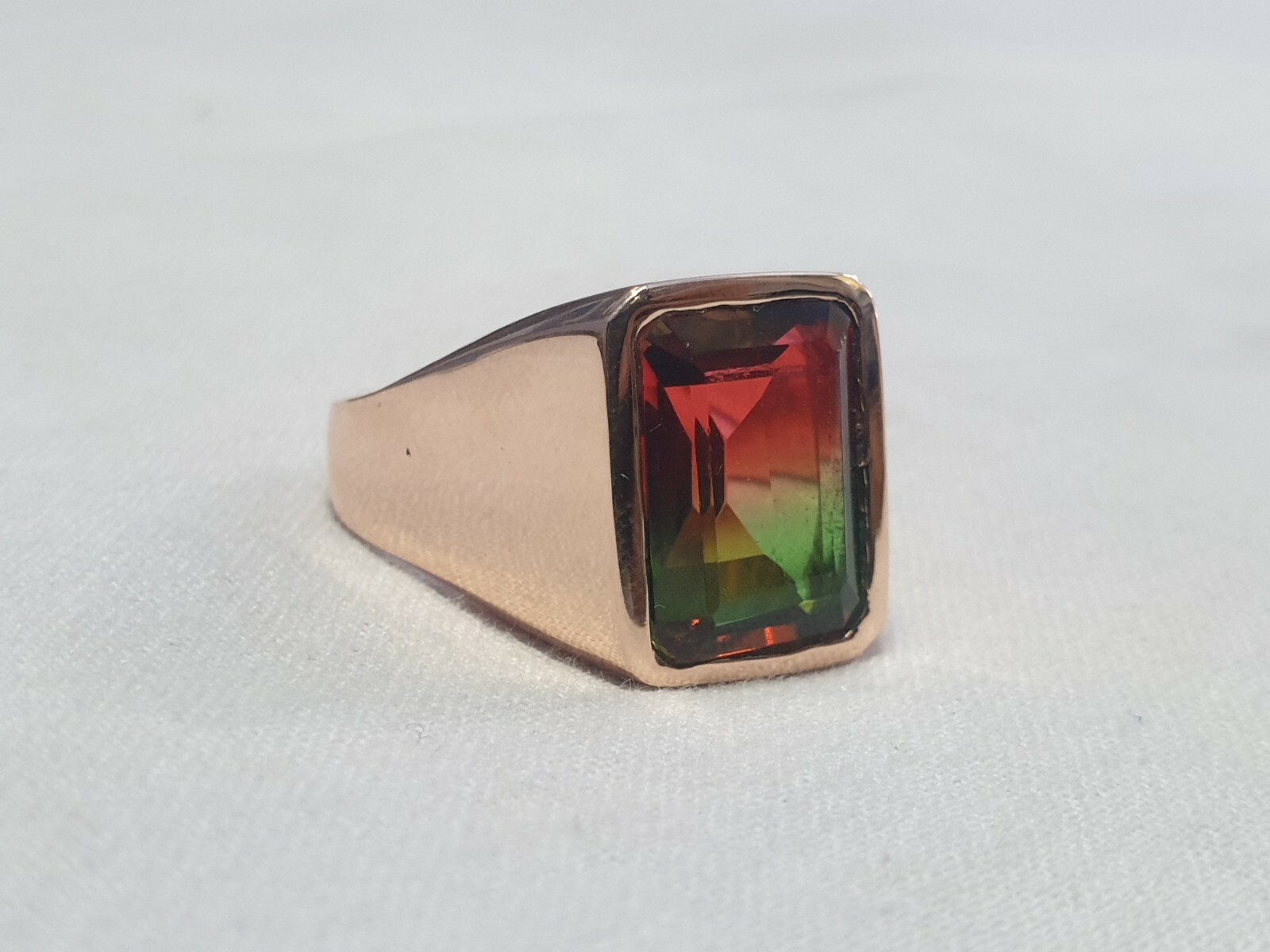 Watermelon Tourmaline Ring 925 Solid Sterling Silver Quartz Gemstone Gold Filled