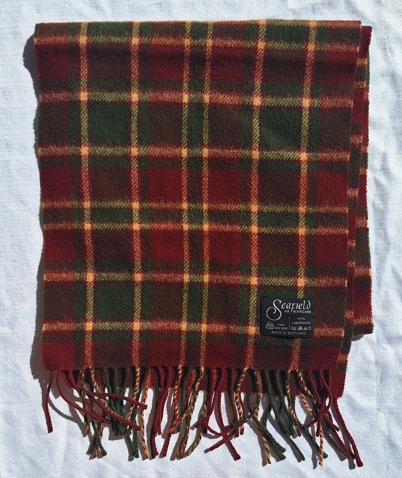 Seafield Of Scotland 100% Lambswools Plaid Scarf Made In Scotland