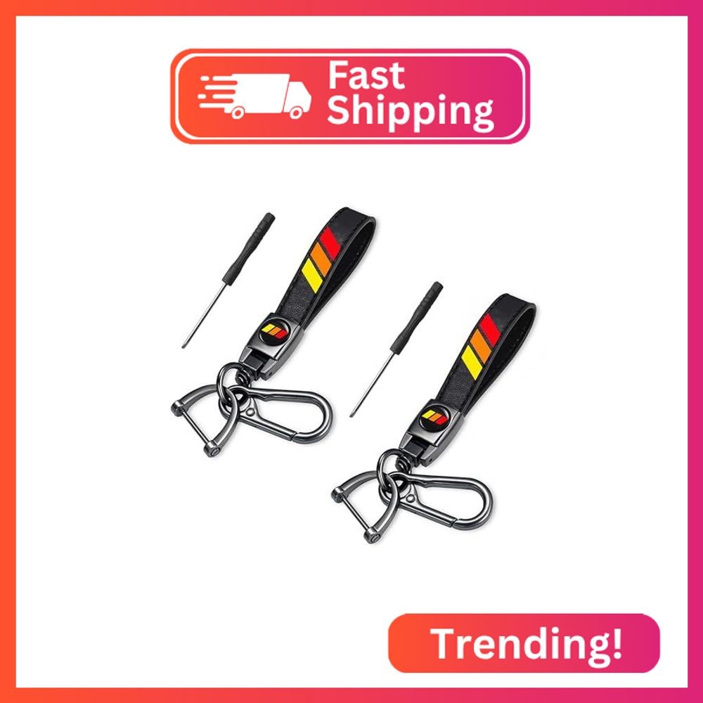 YOSRTER 2PCs Leather Keychain for Toyota Tacoma 4Runner Tundra TRD Camry Rav4 Hi