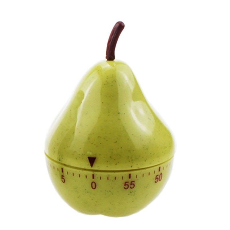Accurate 60Minute Pear Shaped Timer Mechanical Operation Kitchen Reminder