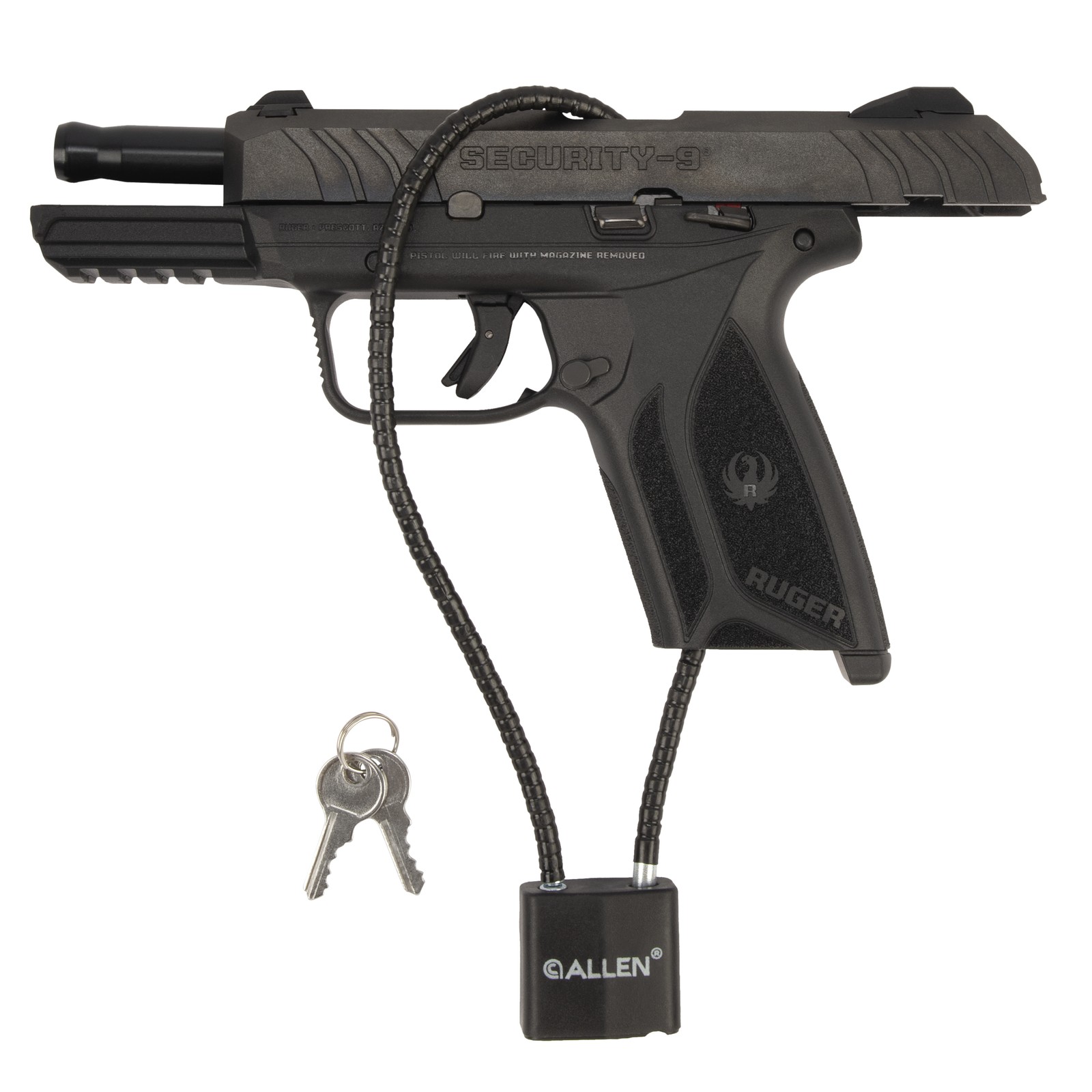 15" Cable Lock, 2-Pack, Black