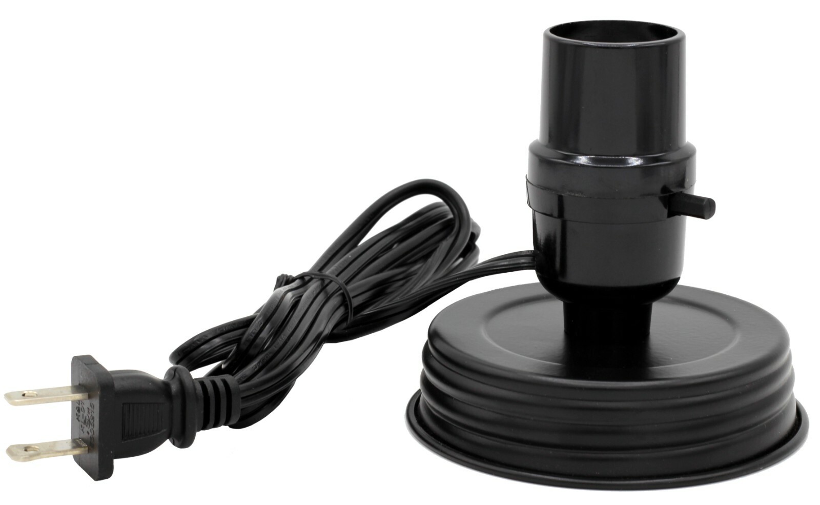 Wide Mouth Black Mason Jar Lamp Making Kit is Pre-Wired, Fits Canning Fruit Jars