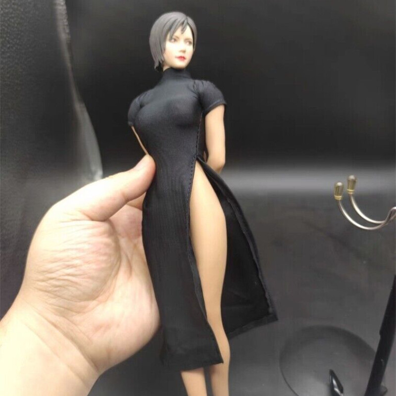 1:6 Scale Black Cheongsam Dress Clothes for 12" Female Figure Body