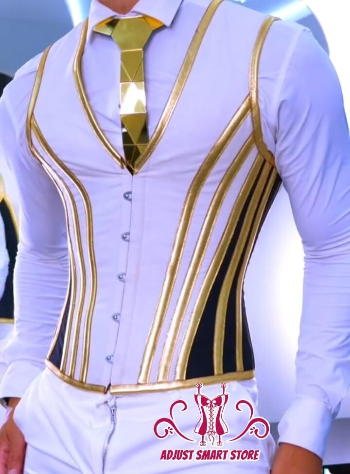 Mens STEAMPUNK Steel Boned Waistcoat Corset Victorian GOTHIC Fashion Vest USA