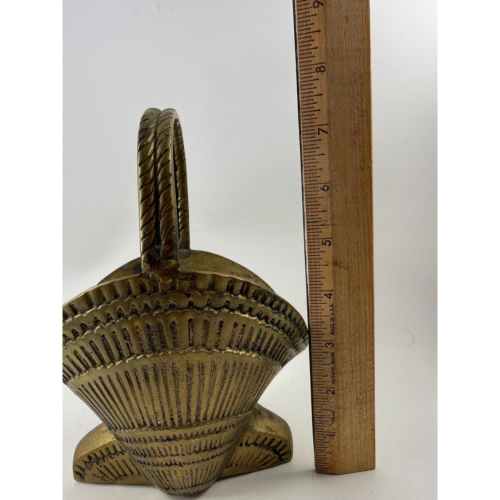 Vintage Shell Design Brass Basket