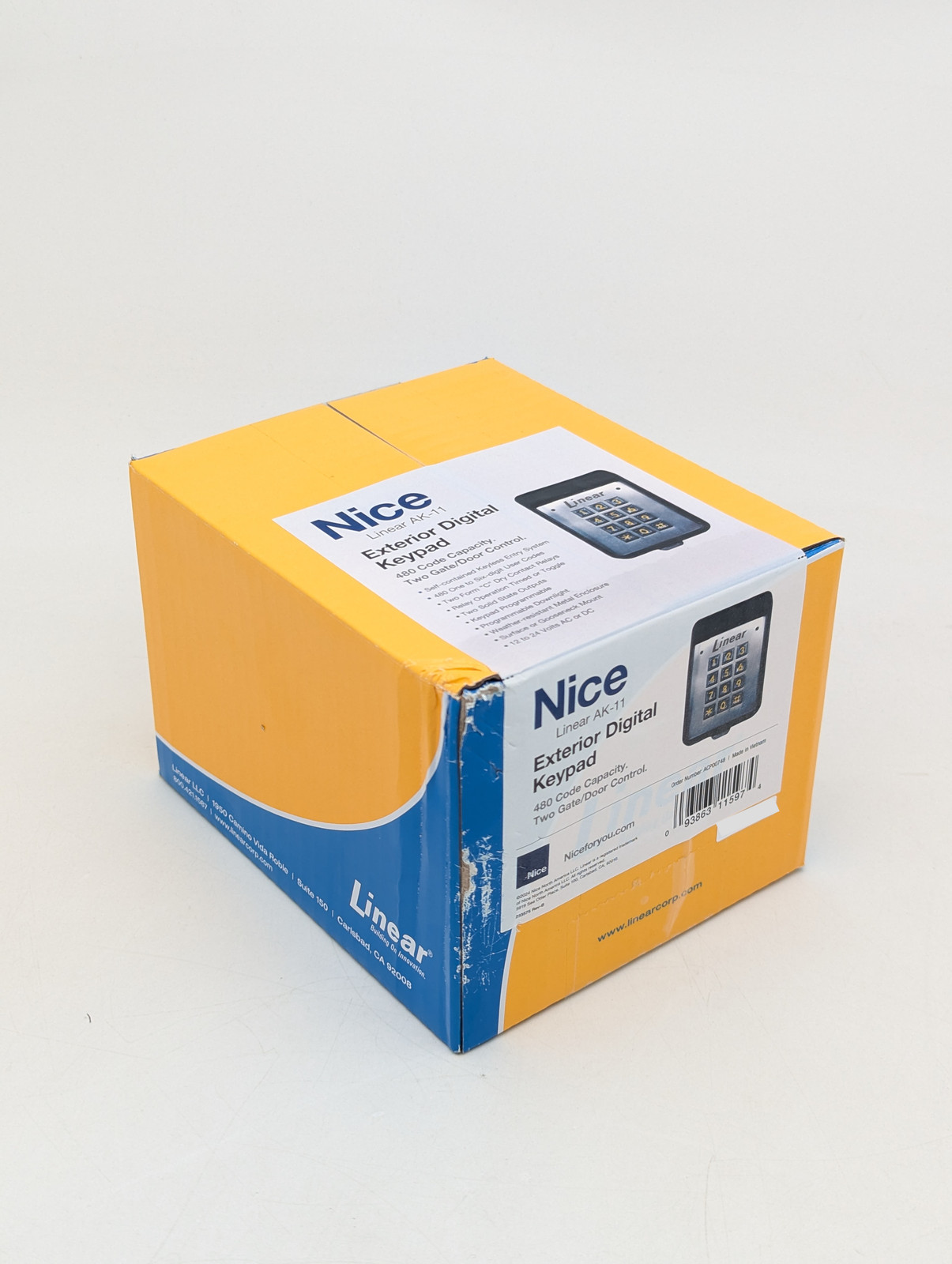 Linear AK-11 Exterior Digital Keypad w/ 480 Code Capacity & 2 Gate/Door Control