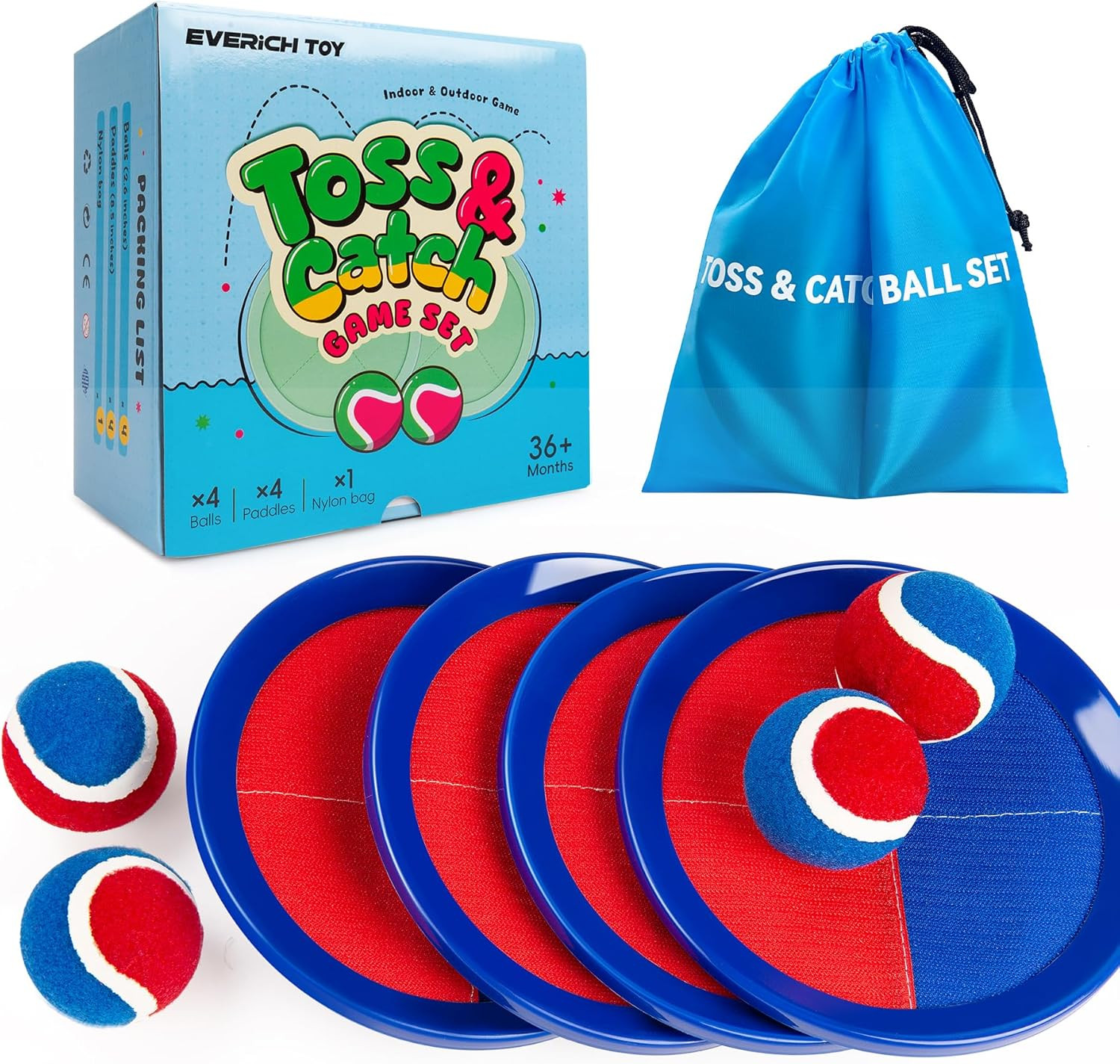 Upgraded Toss and Catch Ball Game Set, Beach Pool Toys Outdoor Games for Kids To