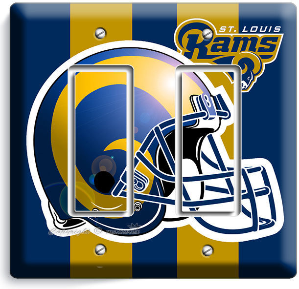 ST LOUIS RAMS FOOTBALL TEAM DOUBLE GFCI LIGHT SWITCH WALL PLATE BOYS ROOM GARAGE