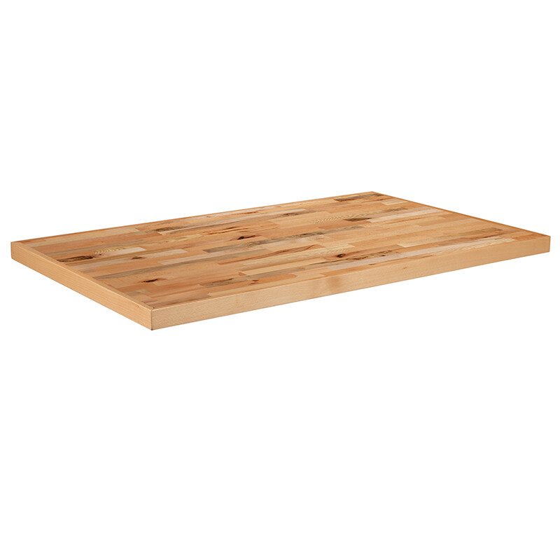 30'' x 48" Rectangular Butcher Block Style Restaurant Table Top in Solid Wood