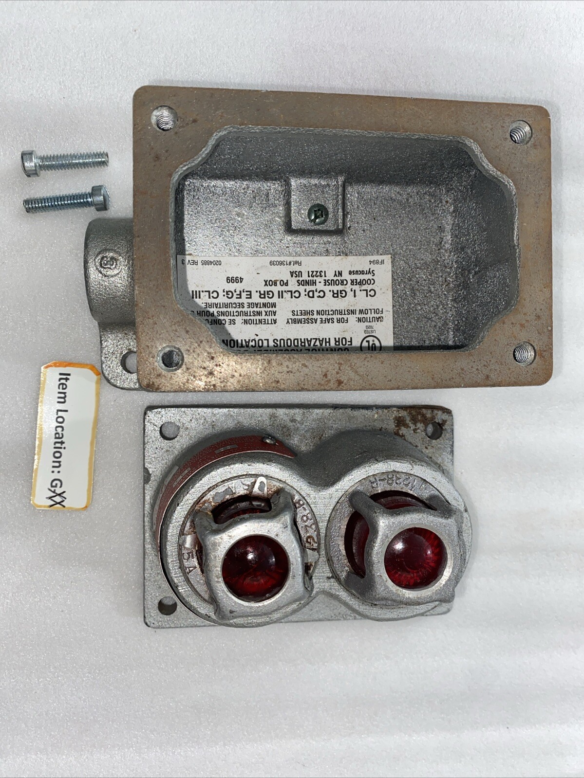CROUSE HINDS CD EFG DSD974 J1J3 83 Control Assembly Cover for Hazardous Location