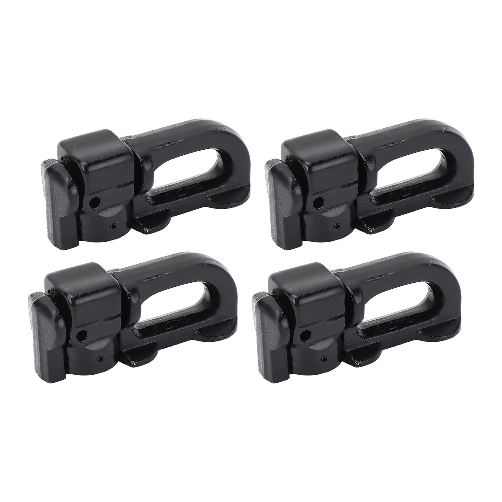 Black 4Pcs L Track Double Stud Tie Down Fitting Carbon Steel L Track Rail Double