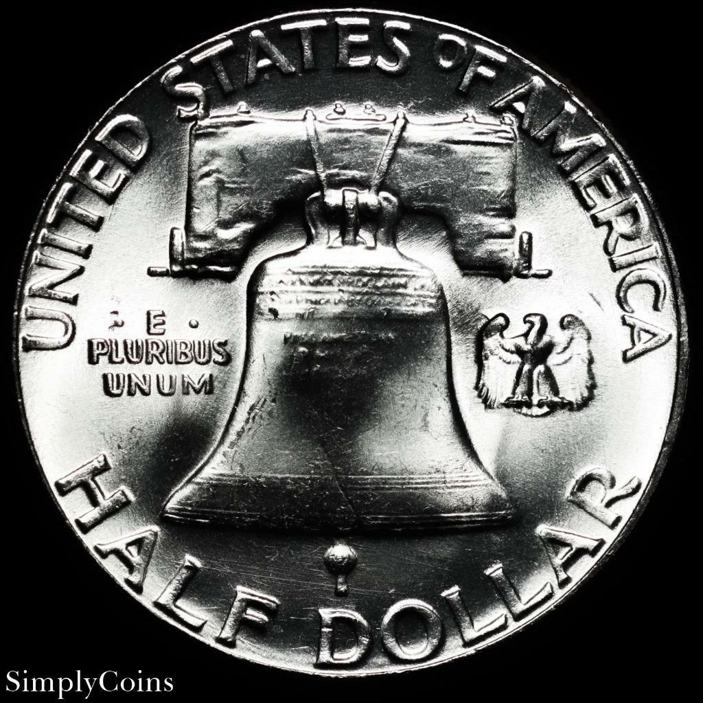 1958 FS-402 Obv Die Clash Franklin Half Dollar BU Uncirculated Obverse SKU-4036