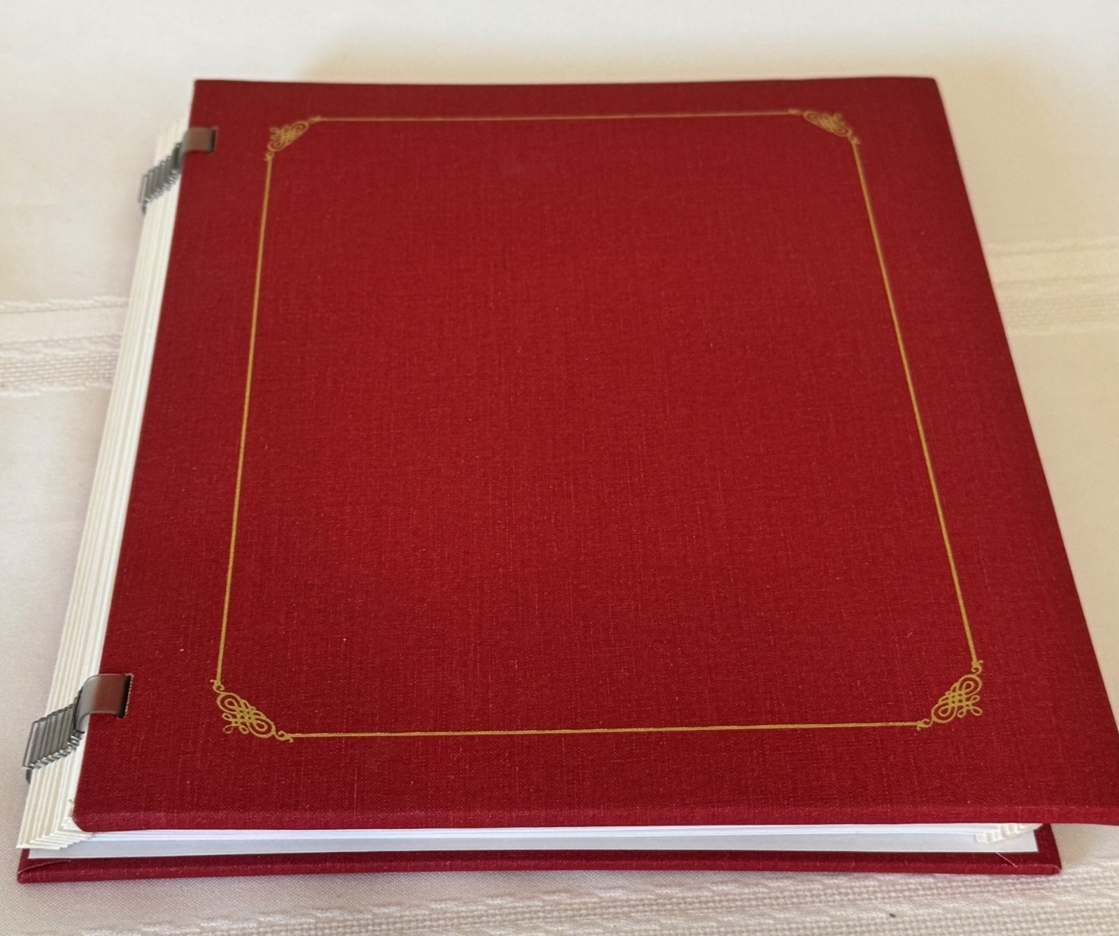 Creative Memories Album with 11 Pages 8x10” Open Spine Cranberry Red