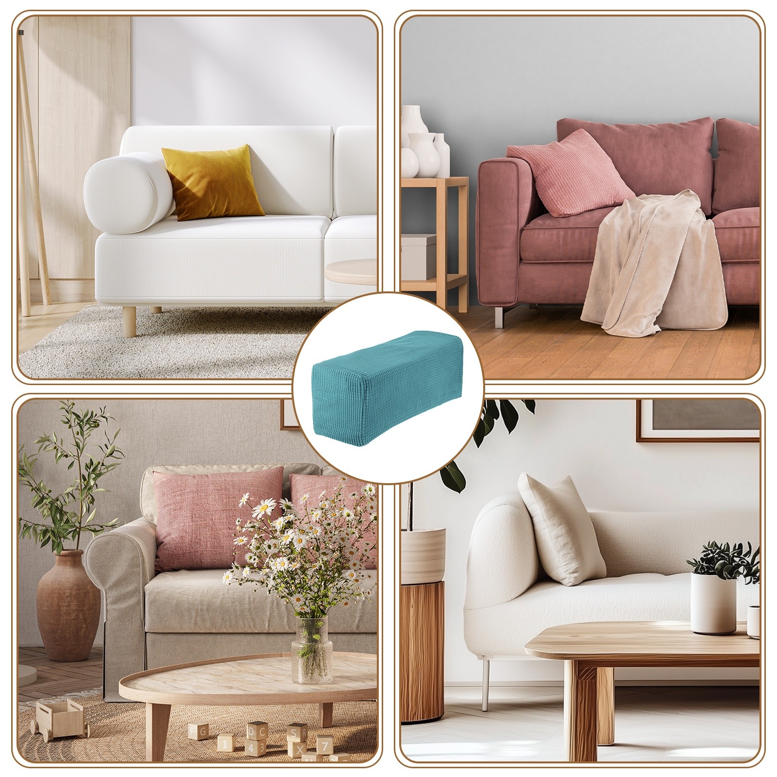 2pcs Couch Arm Covers, Armchair Sofa Arm Covers, Light Blue