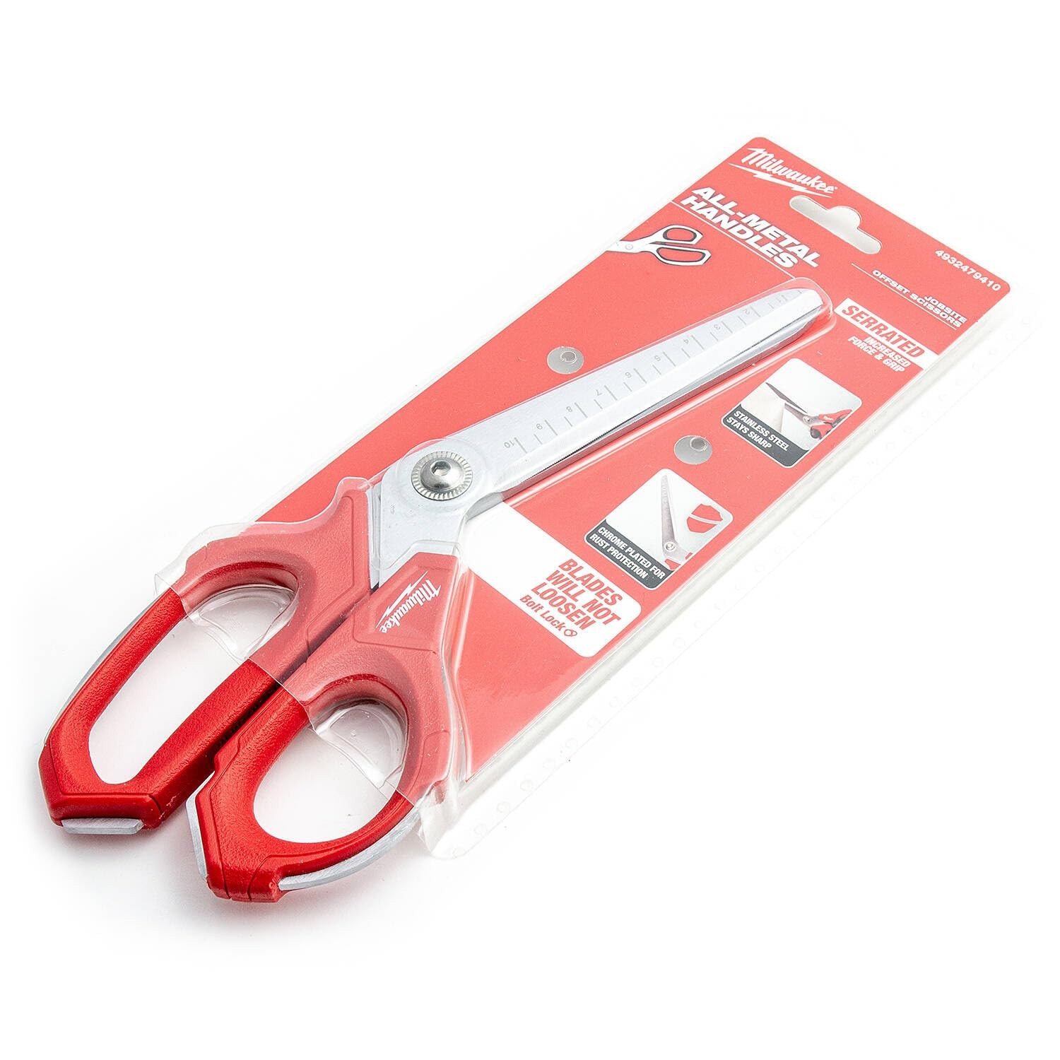 Milwaukee 48-22-4047 Jobsite Offset Scissors 9.3 in, Steel Blade, Loop Handle