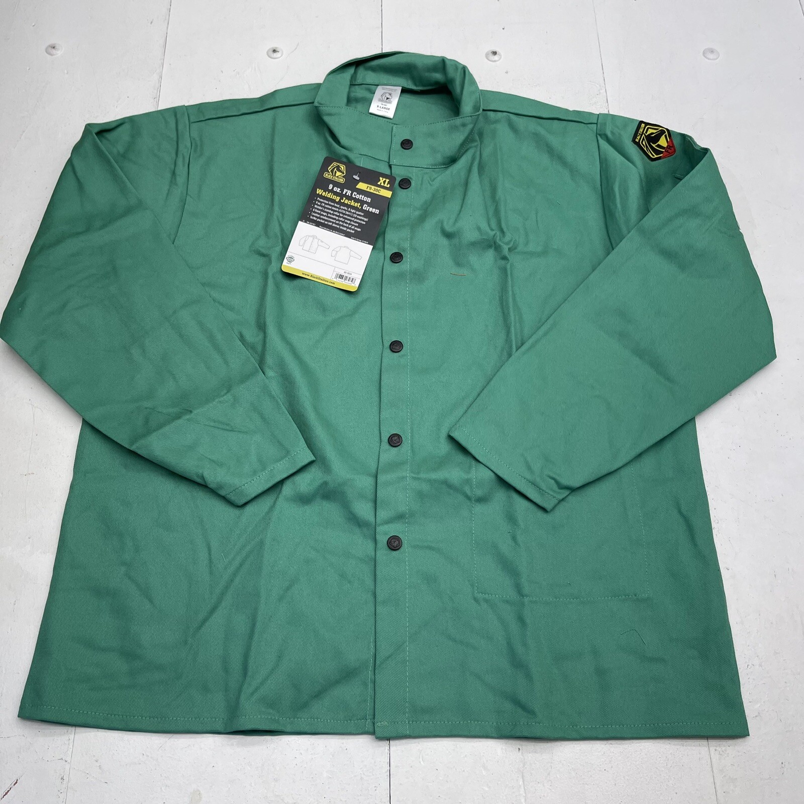 Black Stallion 9oz Flame Resistance Cotton Welding Jacket Green Size XL New