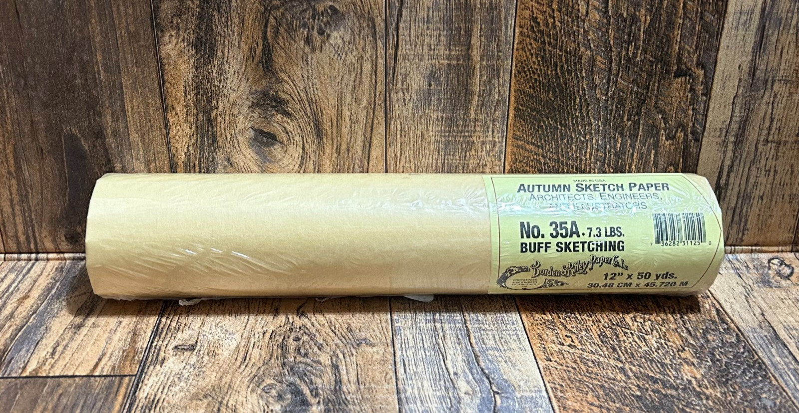 Borden & Riley No.35A Buff 7.3lbs Sketch Paper Roll 12" x 50 Yds