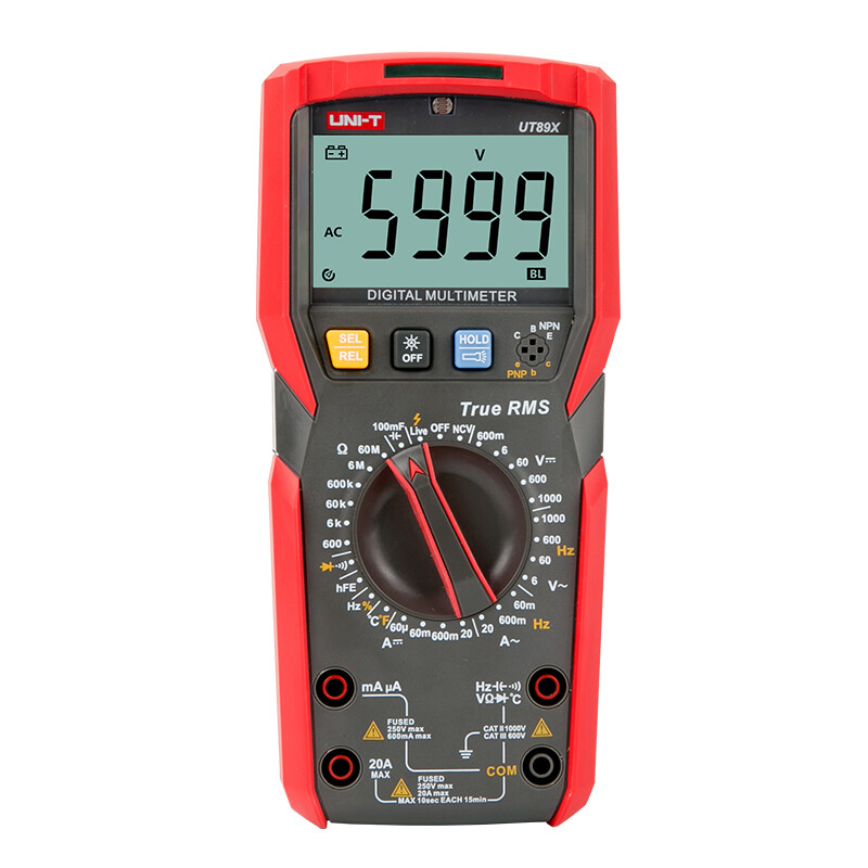 UNI-T UT89X TRMS NCV Multimeter Digital Voltmeter Ammeter Transistor Live Wire M