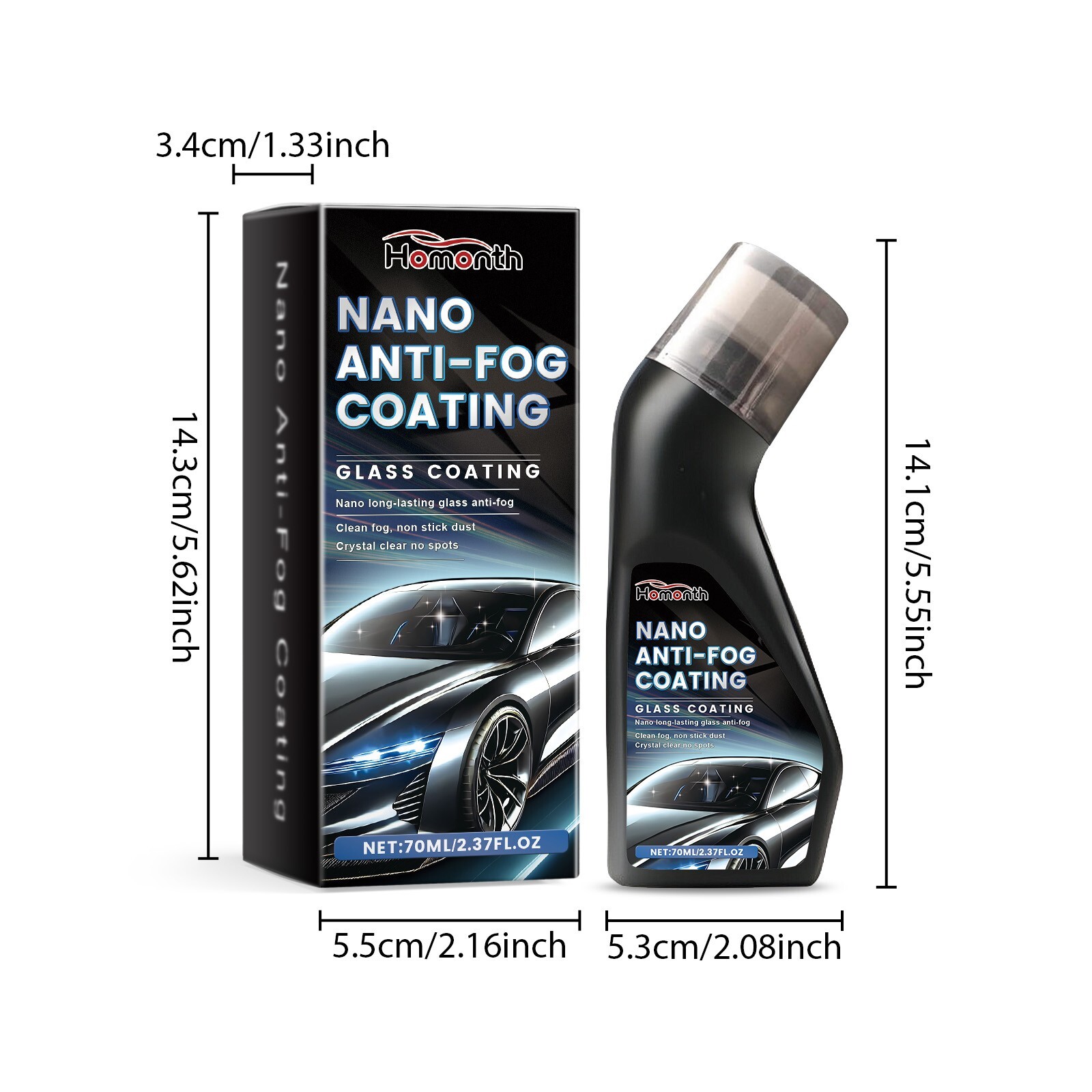 Automotive windshield coating agent for removing stains from the windshield