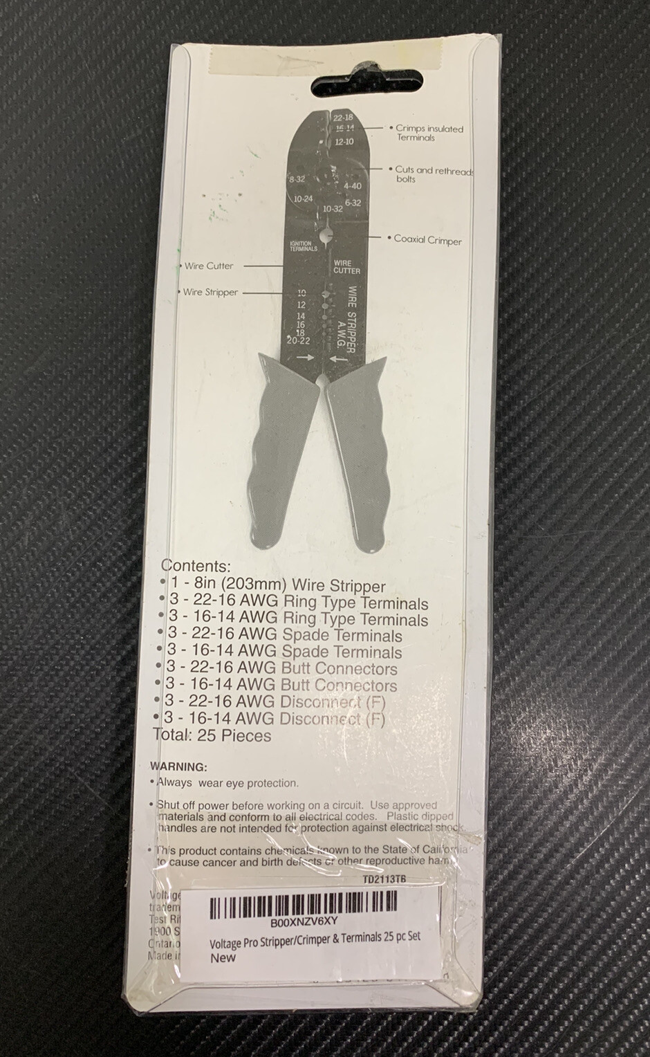 Voltage Pro Stripper / Crimper With Terminals 25 Pieces Set - NEW! FAST!