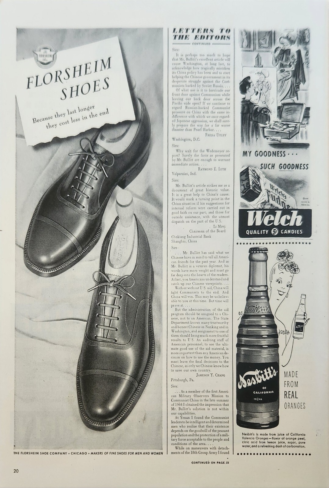 1947 Florsheim Shoes Vintage ad because they last longer