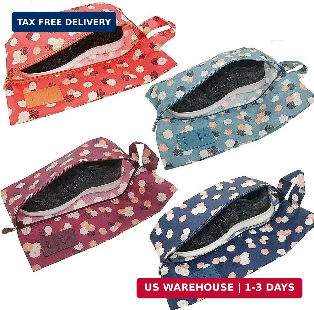 M-jump 4 Pack Travel Essentials Shoe Bags 4 Colors Fashion Shoe Bags for Men & W