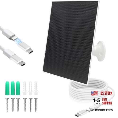 4W Solar Panel for Security Camera,Type C&Micro Solar Panel Charger for 1