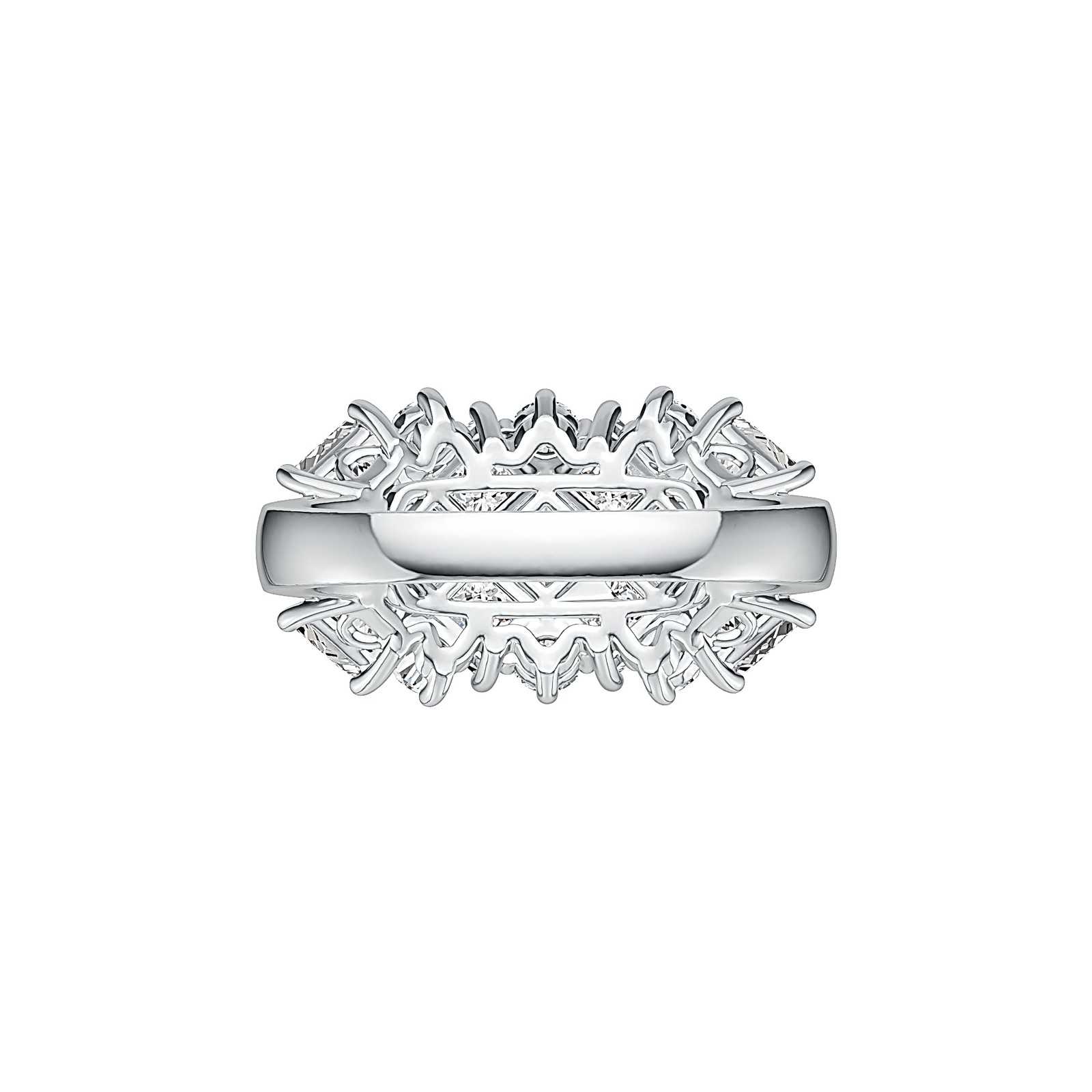Sterling Silver Semi Mount Ring Setting Princess SQ 4X4mm