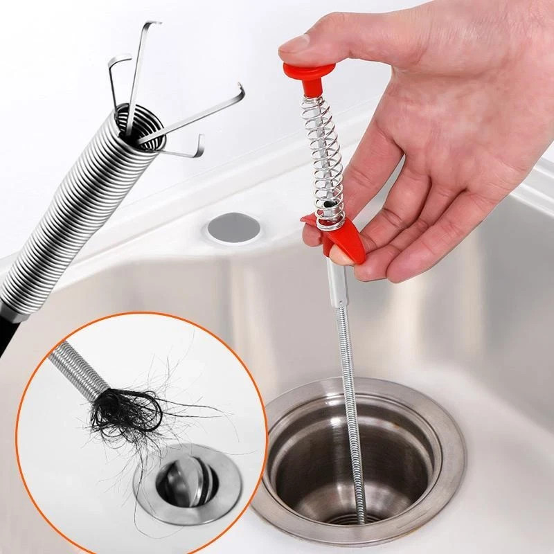 60cm Spring Pipe Dredging Tool - Drain Snake, Clog Remover, Household Kitchen