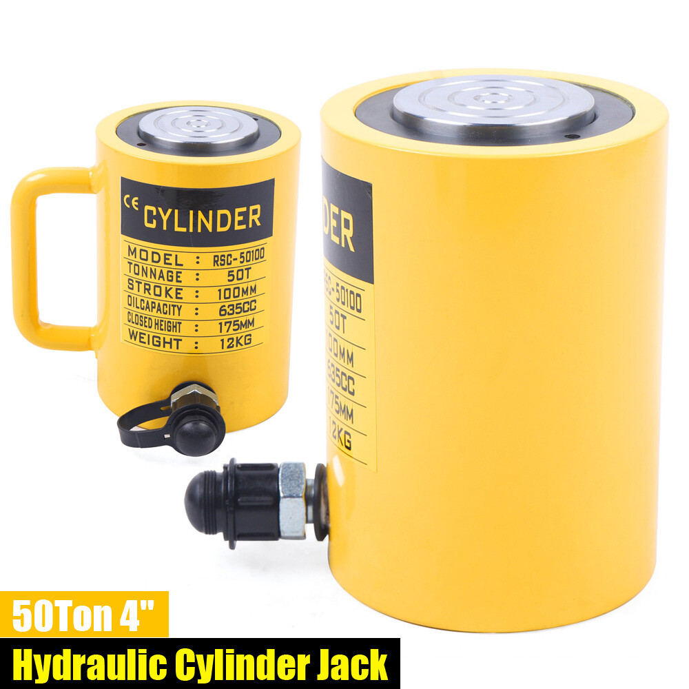 50 Ton Hydraulic Cylinder Jack Single Acting 4" / 100mm Stroke Lifting Jack Ram