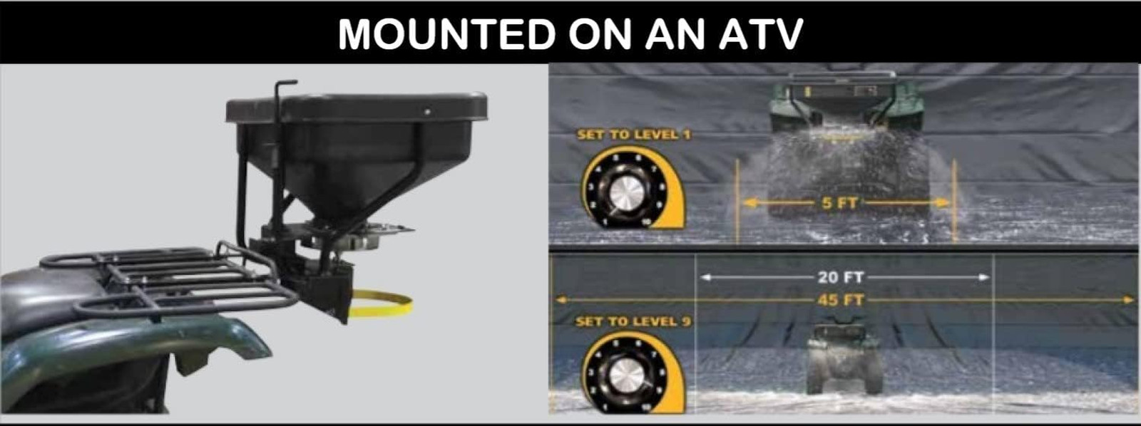 2" Receiver Hitch Mount for ATV Dry Material Spreader ATV-DMS-12V